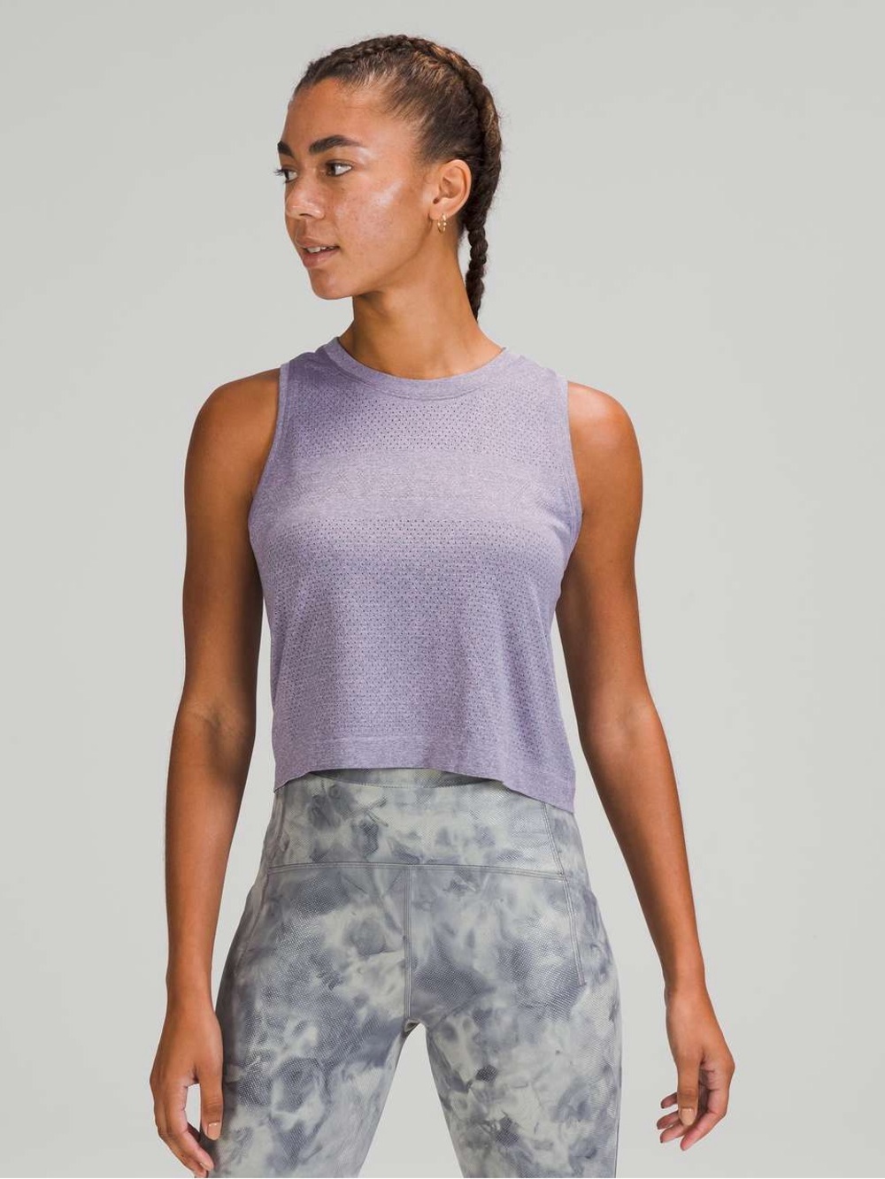 🆕✨Lululemon Seawheeze 2021 Reflective Swiftly Breathe Cropped Tank Asphalt Grey